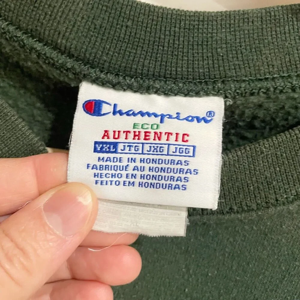 Champion Vintage Green Sweatshirt Support CPS Youth XL Women Medium‎